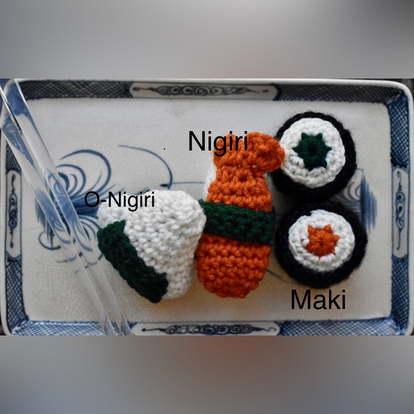 Handmade Crochet Sushi Cat Nip Toy - Picture 3 of 5
